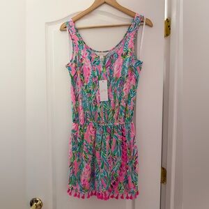 Lilly Pulitzer Jarrett Romper, XS in Unicorn of the Sea print, new with tags